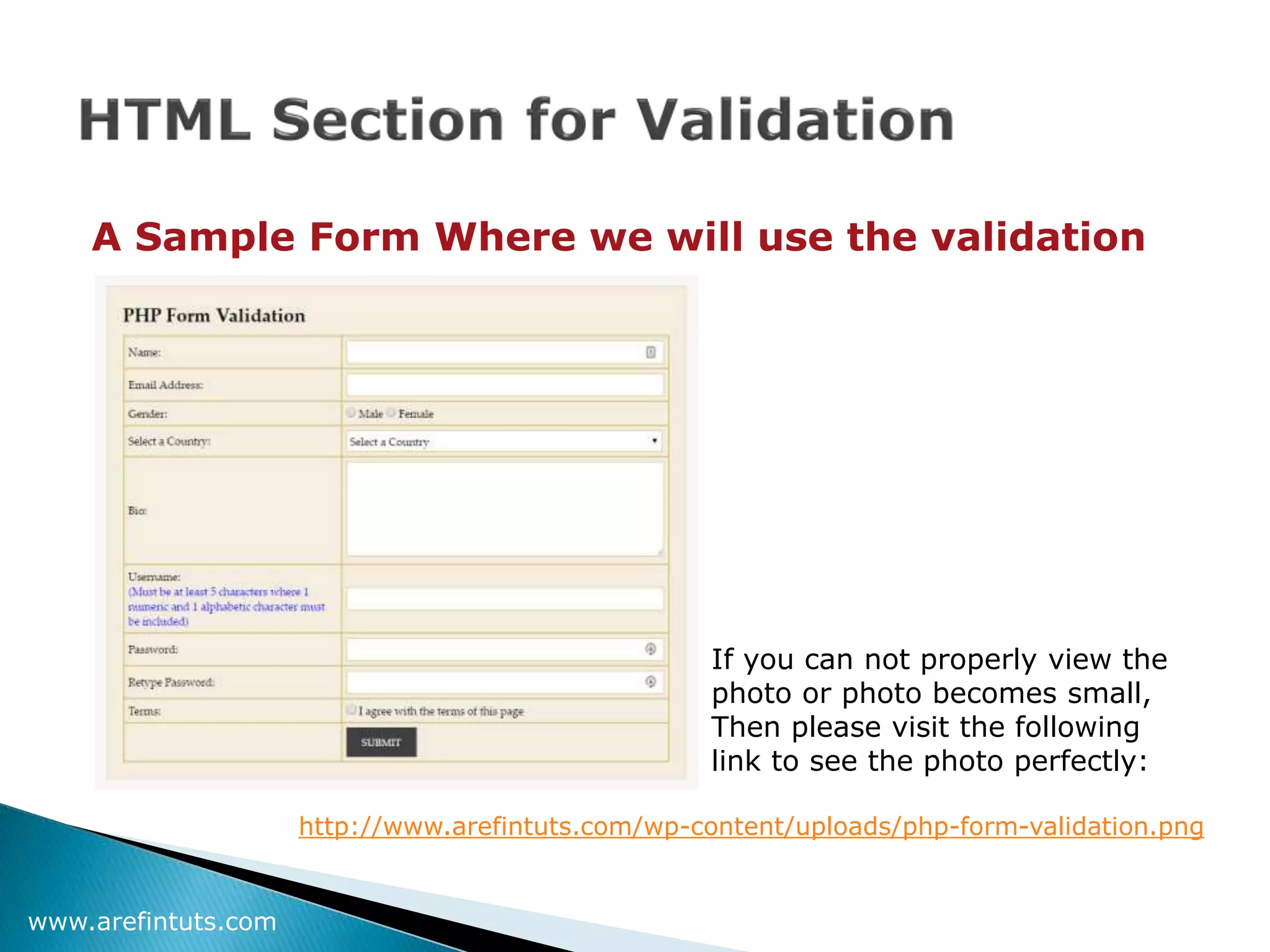 PHP Form Validation Technique | PPTX | Internet for Beginners | Internet