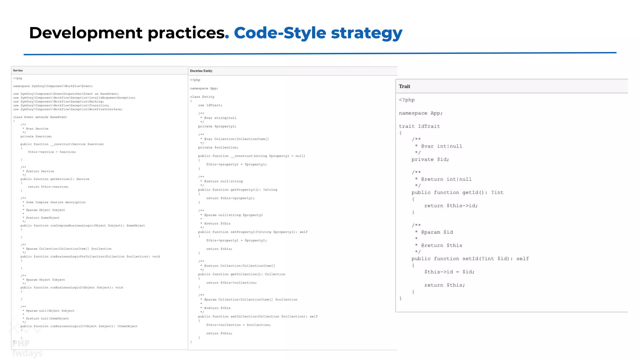 Development practices. Code-Style strategy
 
