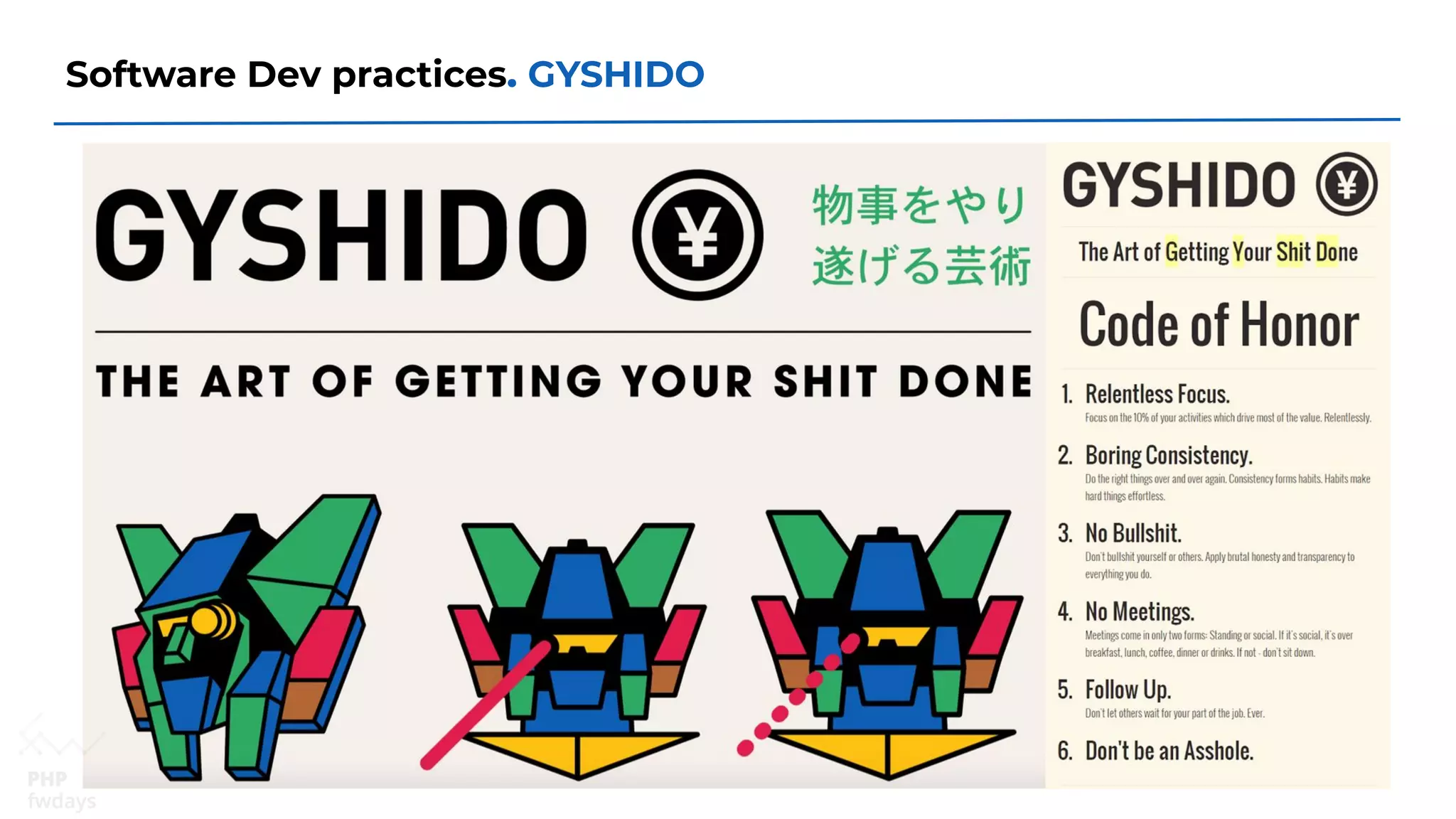 Software Dev practices. GYSHIDO
 