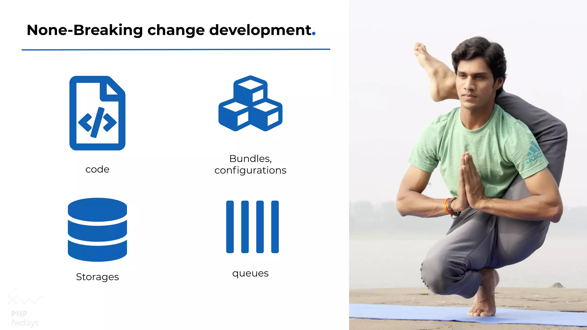 None-Breaking change development.
code
Storages
Bundles,
conﬁgurations
queues
 