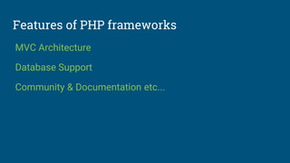 PHP Frameworks | PPTX