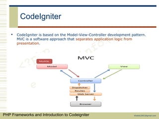 PHP Frameworks and CodeIgniter | PPT