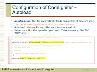 PHP Frameworks and CodeIgniter | PPT