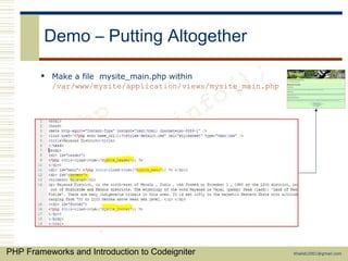 PHP Frameworks and CodeIgniter | PPT