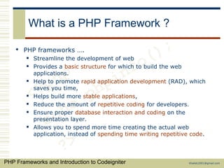PHP Frameworks and CodeIgniter | PPT