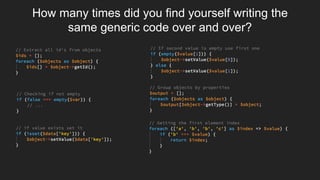 How many times did you find yourself writing the
same generic code over and over?
 