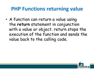 Php functions | PPTX