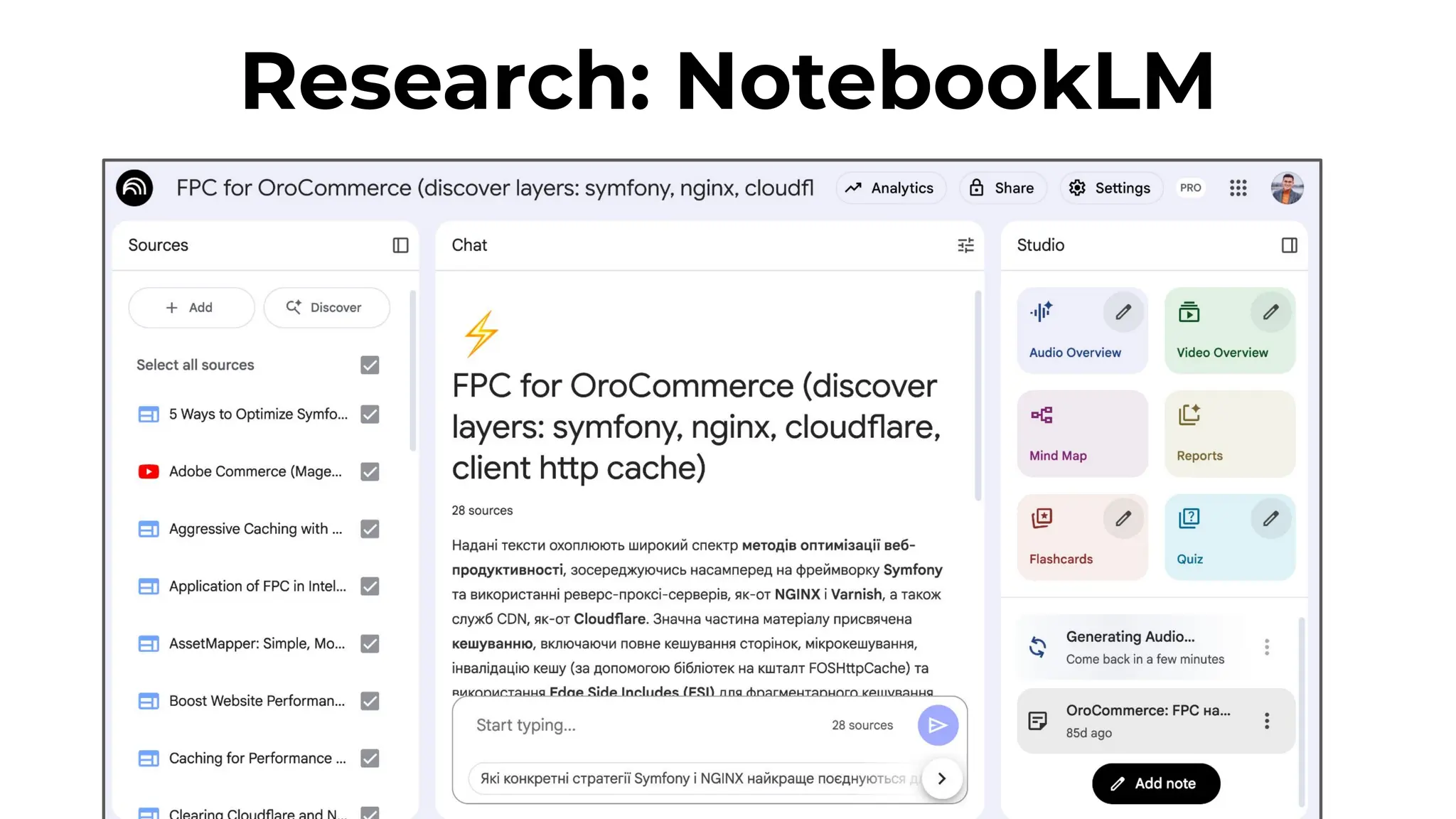Research: NotebookLM
 