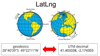 LatLng
geodesico
28°40’39″S 49°22’11″W
UTM decimal
41.403338, -2.174303
 
