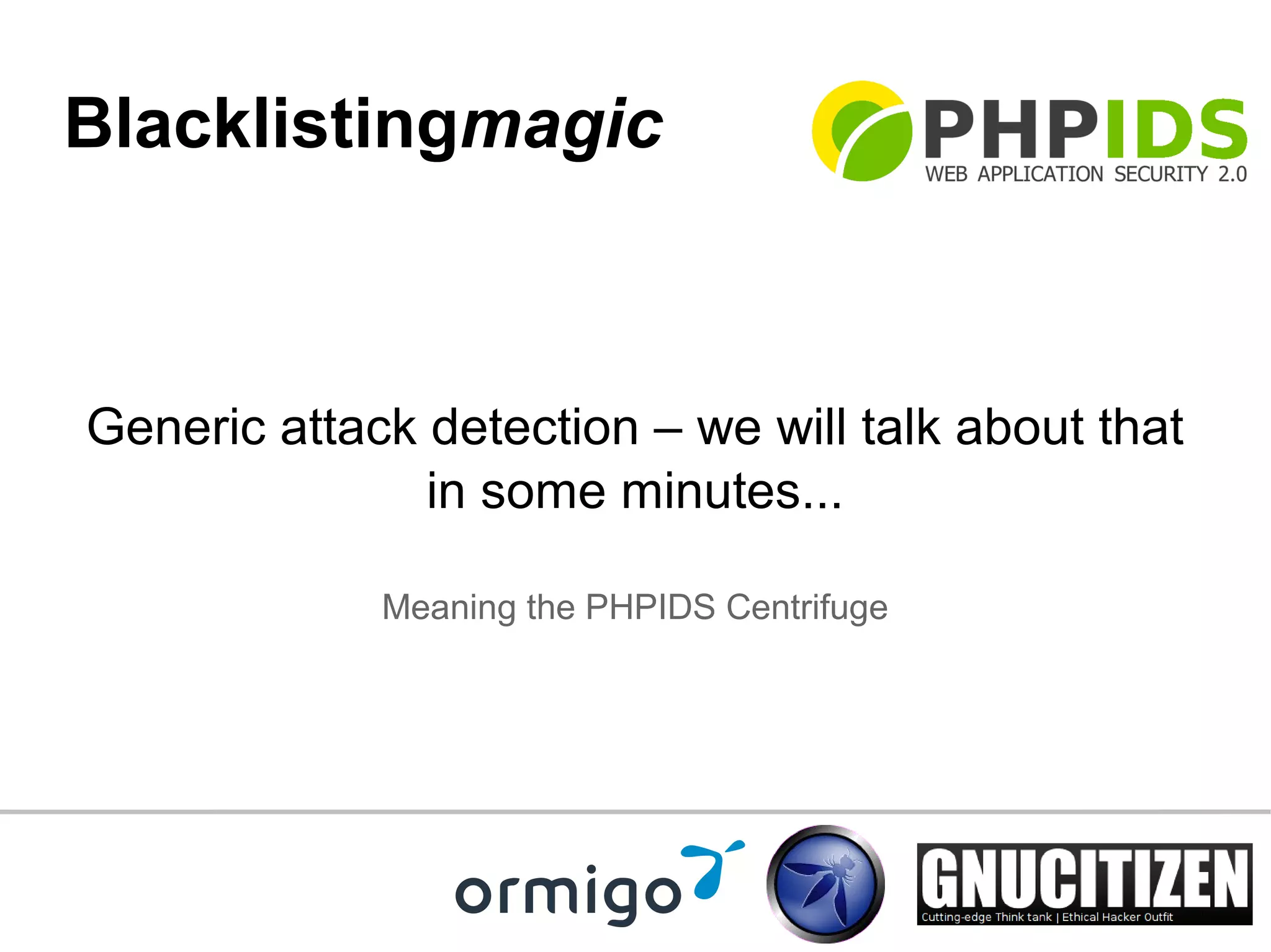 OWASP PHPIDS talk slides