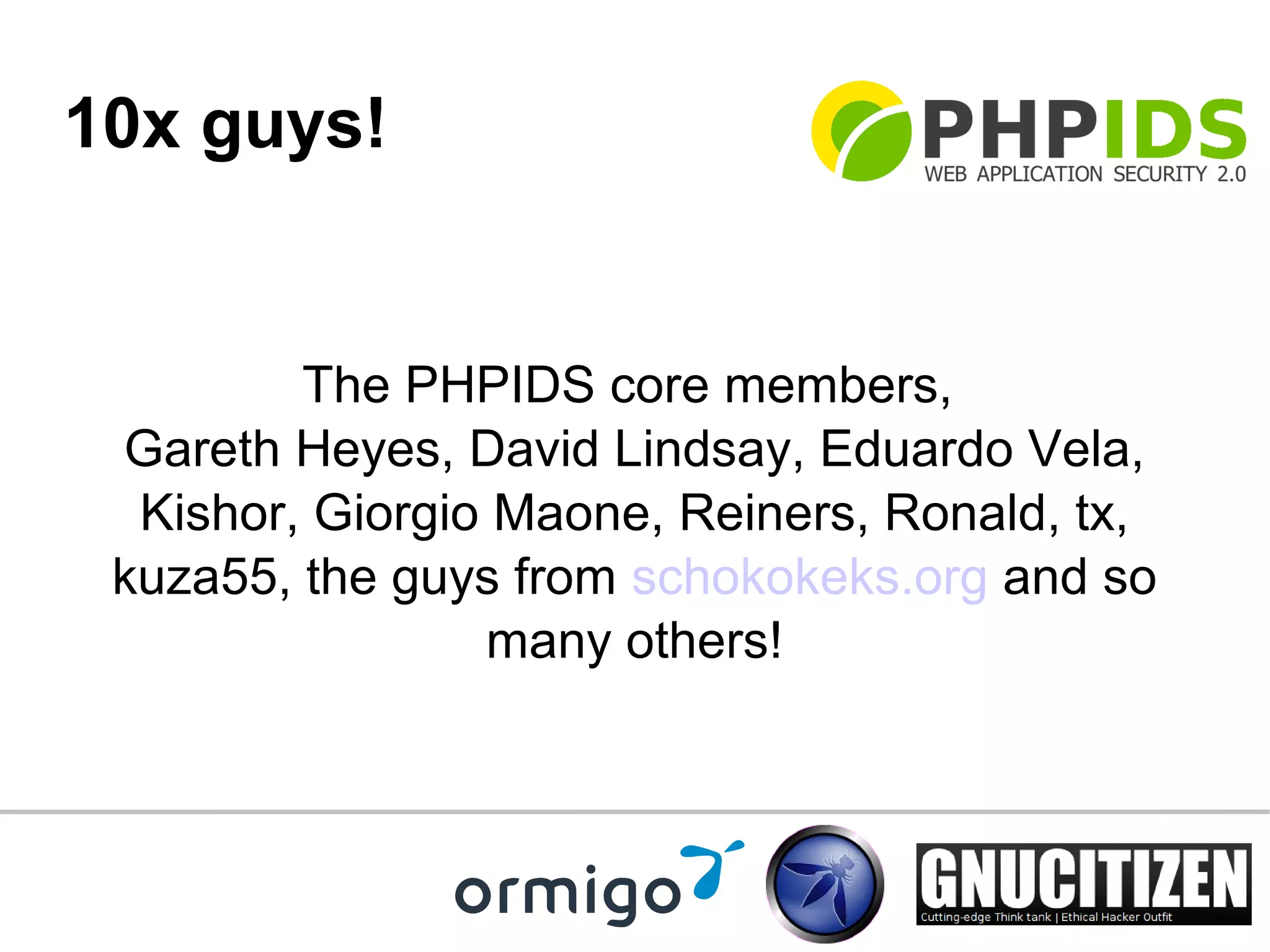 OWASP PHPIDS talk slides