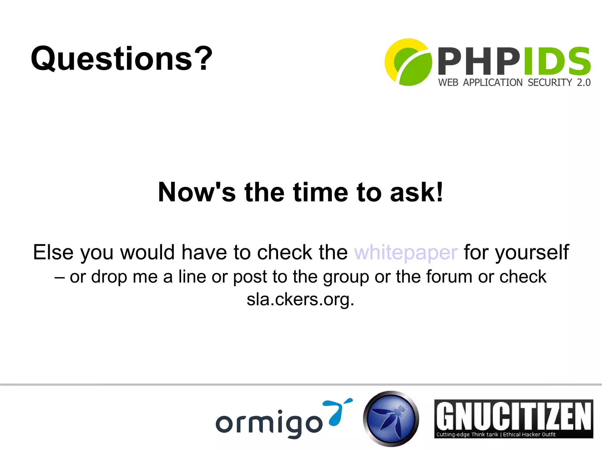 OWASP PHPIDS talk slides