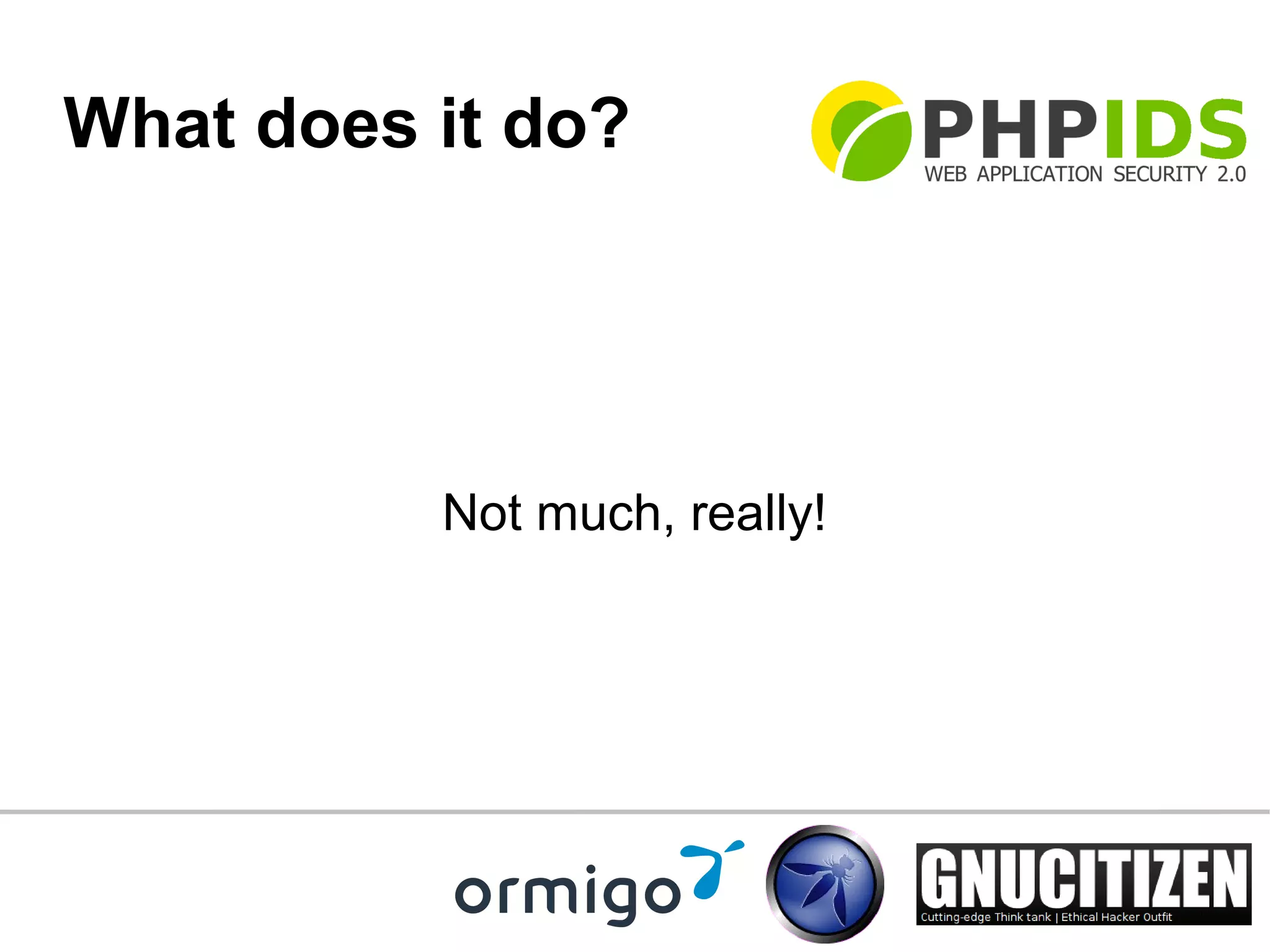 OWASP PHPIDS talk slides