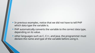 introduction to PHP and database connectivity | PPTX
