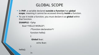introduction to PHP and database connectivity | PPTX