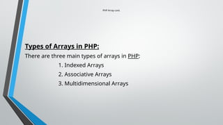 introduction to PHP and database connectivity | PPTX
