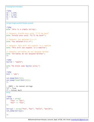 Web 8 | Introduction to PHP | PDF