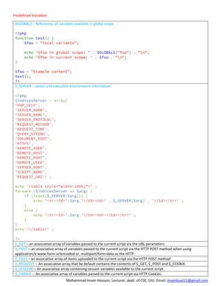Web 8 | Introduction to PHP | PDF