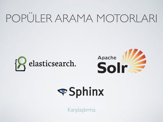 POPÜLER ARAMA MOTORLARI
Karşılaştırma
 