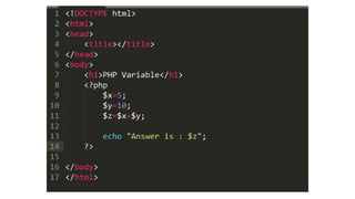 Introduction To PHP (Variables & Data types) | PPT