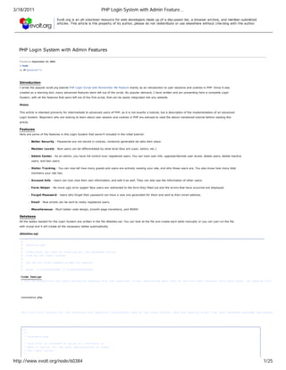 Php login system with admin features evolt | PDF