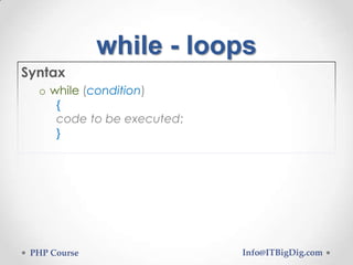 Loops PHP 04 | PPT