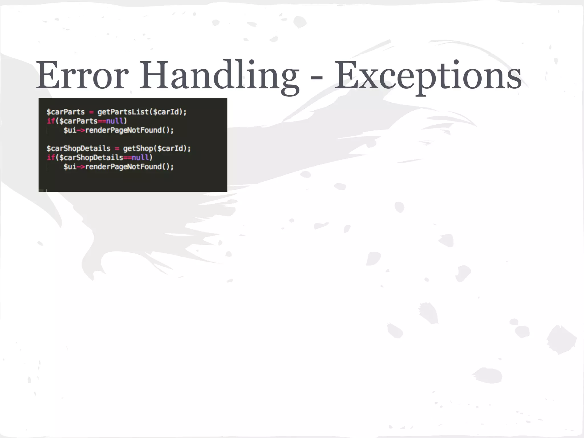 Error Handling - Exceptions
 