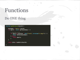 Functions
Do ONE thing
 