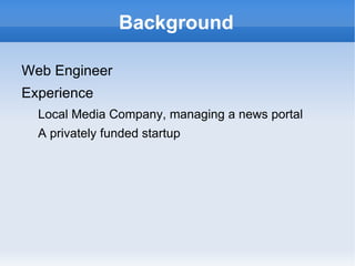 Background Web Engineer 