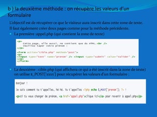 Les variablesexemple des calculs