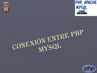 CONEXIÒN ENTRE PHP MYSQL 