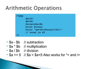 Introducation to php for beginners | PPT