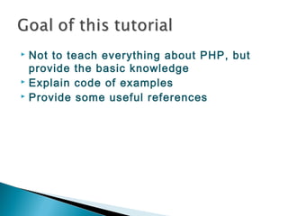 Introducation to php for beginners | PPT