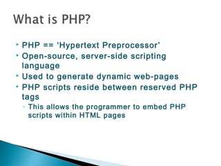 Introducation to php for beginners | PPT