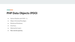PHP & MySQL: PDO x MySQLi | PPT
