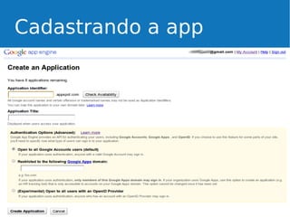Cadastrando a app

 