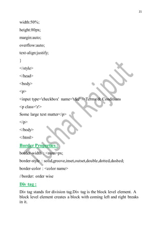 PHP HTML CSS Notes | PDF