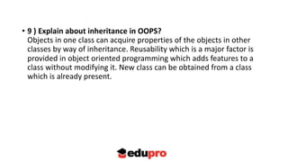 Php oops interview questions | PPT