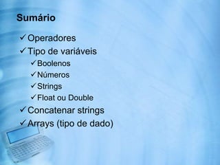 SumárioOperadores