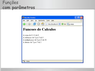 Funções
com parâmetros
 
