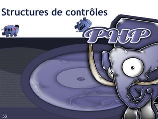 Les types50<?php$arr=array(5 => 1, 12 => 2);$arr[] = 56;// Ceci revient à $arr[13] = 56;$arr["x"] = 42;// Ceci ajoute un nouvel élément 			 	//avec  l'index "x« unset($arr[5]); // Ceci efface un élément du 				   //tableauunset($arr);    	// Ceci efface tout le tableau?>