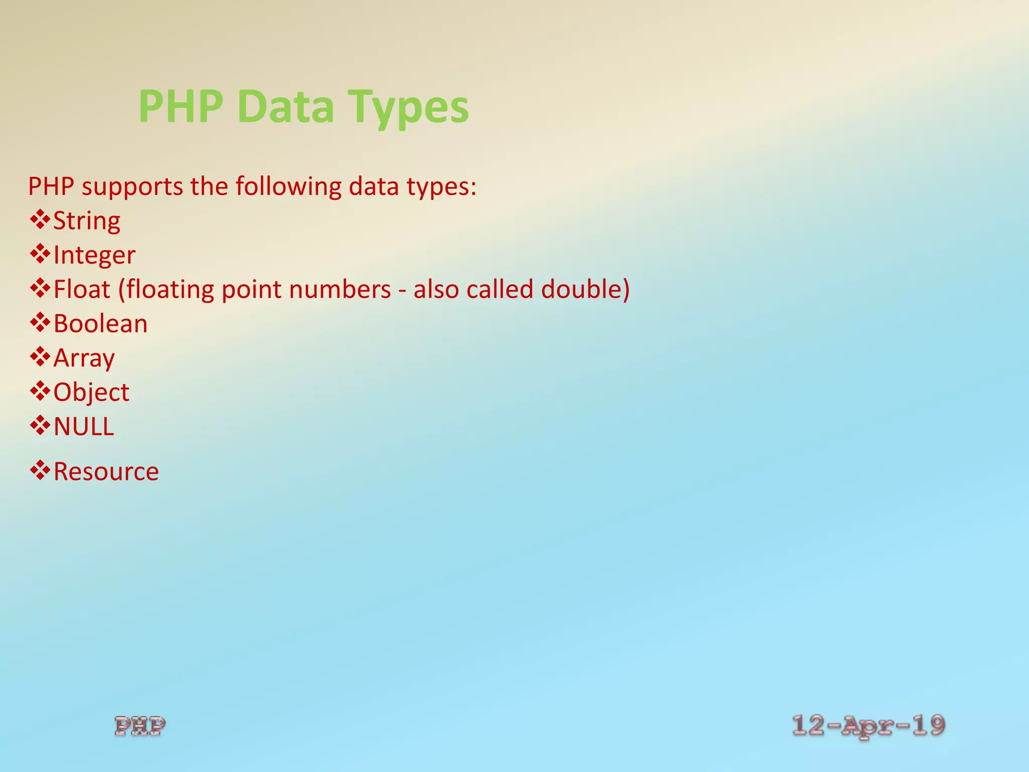 PHP Basics | PPT