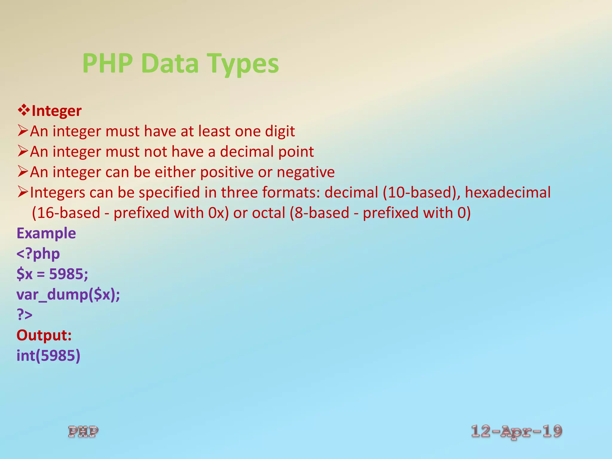 PHP Basics | PPT