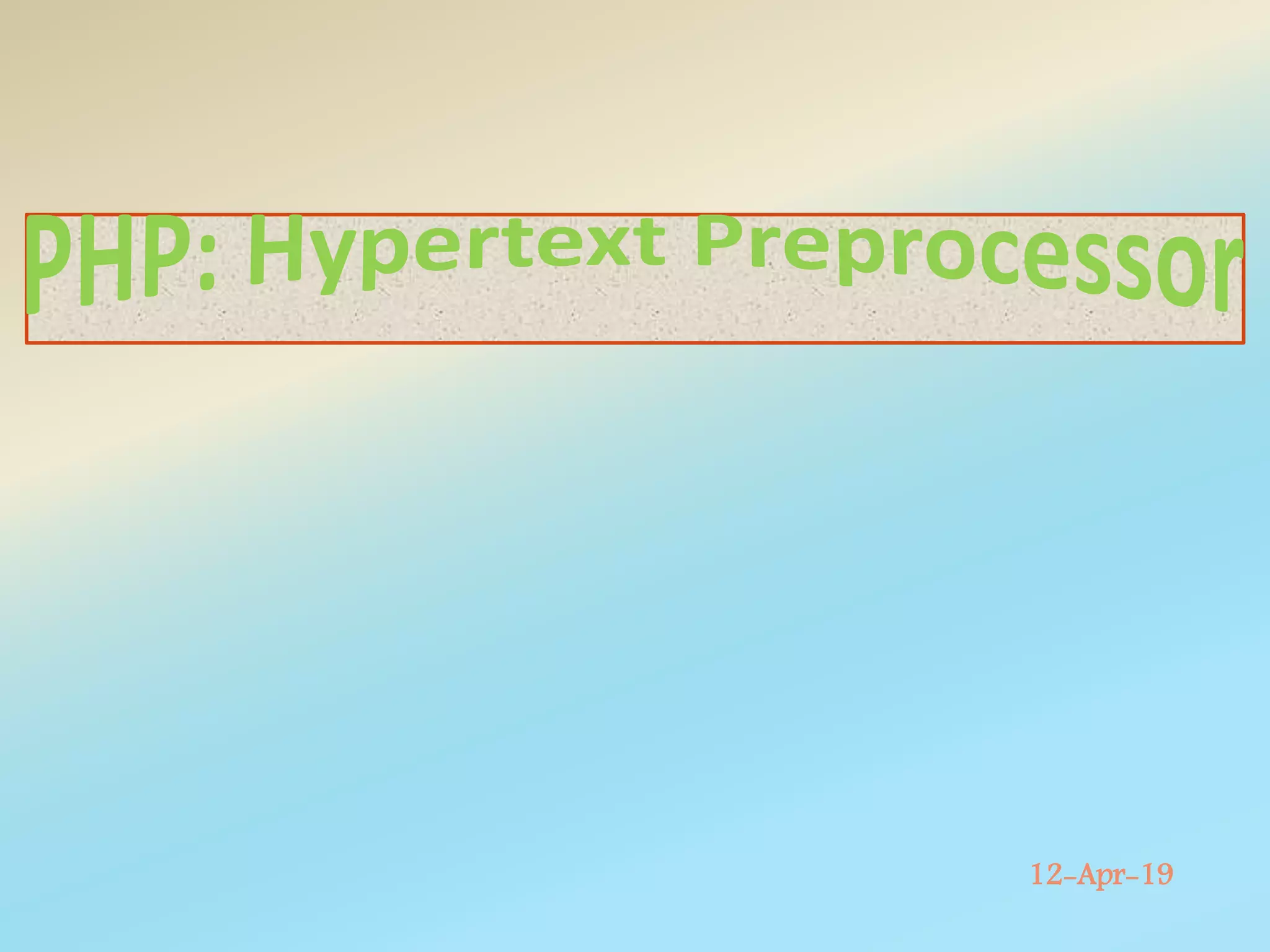 PHP Basics | PPT