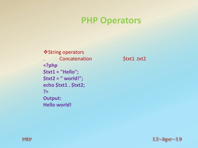 PHP Basics | PPT