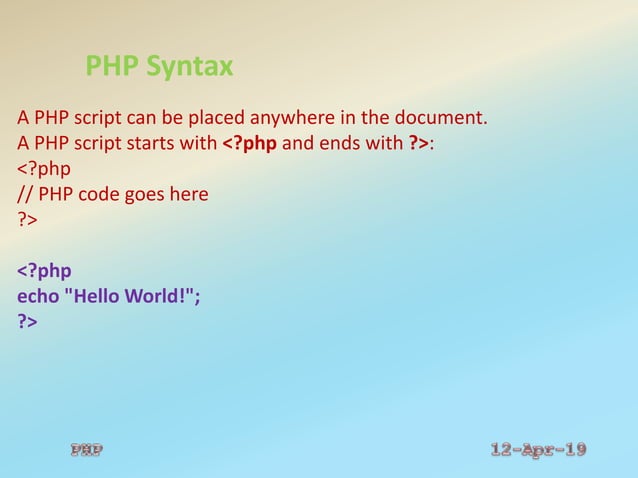 PHP Basics | PPT