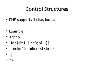 PHP for dynamic web design with examples | PPTX