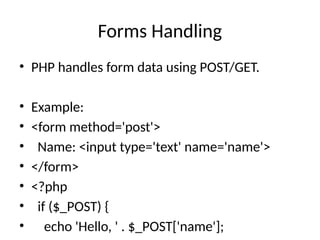 PHP for dynamic web design with examples | PPTX