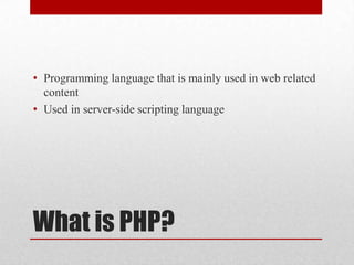 PHP Presentation | PPTX