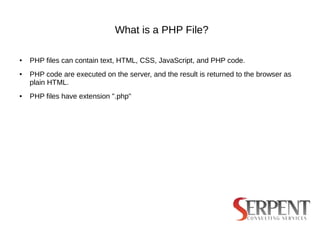 PHP BASIC PRESENTATION | PPT
